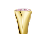 Yellow gold Fancy Pink Radiant  Solitaire Tension Set Diamond Ring_25