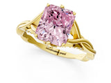 Yellow gold Fancy Pink Radiant  Solitaire Twist Band Six-Prong Setting 2