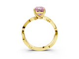 Yellow gold Fancy Pink Radiant  Solitaire Twist Band with Pavé Accents and Four-Prong Setting_23