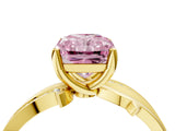 Yellow gold Fancy Pink Radiant  Solitaire Twist Band with Pavé Accents and Four-Prong Setting_24