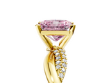 Yellow gold Fancy Pink Radiant  Solitaire Twist Band with Pave Prong Setting_40