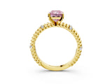 Yellow gold Fancy Pink Radiant  Solitaire Twisted Band Prong Set Engagement Ring_64