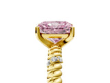 Yellow gold Fancy Pink Radiant  Solitaire Twisted Band Prong Set Engagement Ring_66