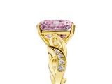 Yellow gold Fancy Pink Radiant  Solitaire Vine Band with Milgrain Prong Setting_8