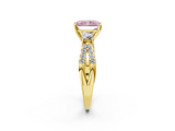 Yellow gold Fancy Pink Radiant  Three-Stone Diamond Ring with Pavé Split Shank and Four-Prong Setting_78