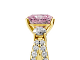 Yellow gold Fancy Pink Radiant  Three-Stone Diamond Ring with Pavé Split Shank and Four-Prong Setting_81