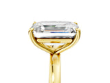Yellow gold Fancy Pink Radiant  and Emerald Cut Toi Moi Ring with Prong Setting_49