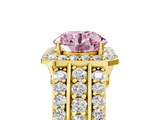 Yellow gold Fancy Pink Round -Cut Halo Diamond Ring with Split Shank and Four-Prong Setting_22