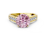 Yellow gold Fancy Pink Round  Brilliant Channel-Set Solitaire Ring with Four-Prong Setting_17