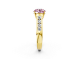 Yellow gold Fancy Pink Round  Brilliant Channel-Set Solitaire Ring with Four-Prong Setting_19