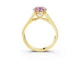 Yellow gold Fancy Pink Round  Brilliant Channel-Set Solitaire Ring with Four-Prong Setting_20