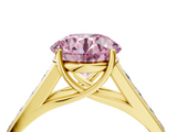 Yellow gold Fancy Pink Round  Brilliant Channel-Set Solitaire Ring with Four-Prong Setting_21