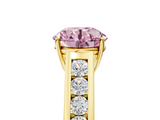 Yellow gold Fancy Pink Round  Brilliant Channel-Set Solitaire Ring with Four-Prong Setting_22