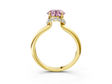 Yellow gold Fancy Pink Round  Brilliant Solitaire Engagement Ring with Six-Prong Setting and Classic Band_3