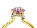 Yellow gold Fancy Pink Round  Brilliant Solitaire Engagement Ring with Six-Prong Setting and Classic Band_4