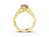 Yellow gold Fancy Pink Round Cut Cut Channel Set Solitaire Ring with Four-Prong Setting_3