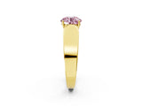 Yellow gold Fancy Pink Round Cut Cut Diamond Channel Set Solitaire Ring with Four-Prong Setting_2