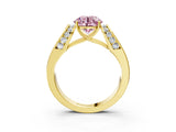 Yellow gold Fancy Pink Round Cut Cut Diamond Channel Set Solitaire Ring with Four-Prong Setting_3