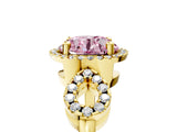 Yellow gold Fancy Pink Round Cut Cut Halo Diamond Infinity Band with Four-Prong Setting_5