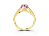 Yellow gold Fancy Pink Round Cut Cut Pave Split Shank Engagement Ring with Four-Prong Setting_3