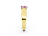 Yellow gold Fancy Pink Round Cut Diamond Channel Set Solitaire Ring with Four-Prong Setting_14