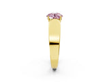 Yellow gold Fancy Pink Round Cut Diamond Channel Set Solitaire Ring with Four-Prong Setting_26
