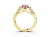 Yellow gold Fancy Pink Round Cut Diamond Channel Set Solitaire Ring with Four-Prong Setting_27
