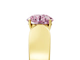 Yellow gold Fancy Pink Round Cut Diamond Channel Set Solitaire Ring with Four-Prong Setting_29