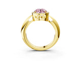 Yellow gold Fancy Pink Round  Cut Diamond Halo Engagement Ring with Split Shank and Four-Prong Setting_32