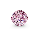 Yellow gold Fancy Pink Round  Cut Diamond Ring with Baguette Side Stones, Channel Set Band, and Four-Prong Setting_12