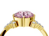 Yellow gold Fancy Pink Round Cut Diamond Ring with Side Stones and Four-Prong Setting_50