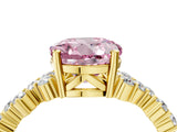 Yellow gold Fancy Pink Round Cut Diamond Scattered Round Accent Ring with Prong Setting_16