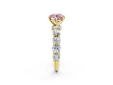 Yellow gold Fancy Pink Round Cut Diamond Side Stone Engagement Ring with Four-Prong Setting_38