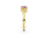 Yellow gold Fancy Pink Round Cut Diamond Solitaire Celtic Knot Ring with Four-Prong Setting_18