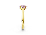 Yellow gold Fancy Pink Round Cut Diamond Solitaire Engagement Ring with Cathedral Setting and Four-Prong Mount_26