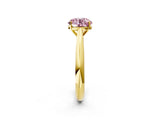 Yellow gold Fancy Pink Round Cut Diamond Solitaire Engagement Ring with Cathedral Setting and Four-Prong Mount_38