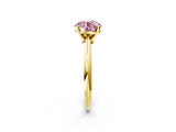 Yellow gold Fancy Pink Round Cut Diamond Solitaire Engagement Ring with Classic Band and Four-Prong Setting_19