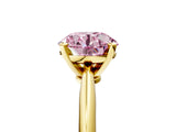Yellow gold Fancy Pink Round Cut Diamond Solitaire Engagement Ring with Classic Band and Four-Prong Setting_22