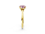 Yellow gold Fancy Pink Round Cut Diamond Solitaire Engagement Ring with Classic Band and Four-Prong Setting_26