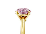Yellow gold Fancy Pink Round Cut Diamond Solitaire Engagement Ring with Classic Band and Four-Prong Setting_29