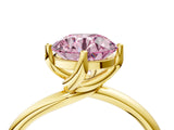 Yellow gold Fancy Pink Round Cut Diamond Solitaire Engagement Ring with Four-Prong Setting and Classic Band_24
