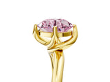 Yellow gold Fancy Pink Round Cut Diamond Solitaire Engagement Ring with Four-Prong Setting and Classic Band_25