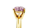 Yellow gold Fancy Pink Round Cut Diamond Solitaire Engagement Ring with Round Band and Four-Prong Setting_154