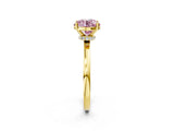 Yellow gold Fancy Pink Round Cut Diamond Solitaire Ring with Classic Band and Four-Prong Setting_14