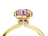Yellow gold Fancy Pink Round Cut Diamond Solitaire Ring with Classic Band and Four-Prong Setting_16