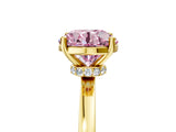 Yellow gold Fancy Pink Round Cut Diamond Solitaire Ring with Classic Band and Four-Prong Setting_17