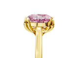 Yellow gold Fancy Pink Round Cut Diamond Solitaire Ring with Flower Prong Setting and Classic Band_41
