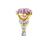 Yellow gold Fancy Pink Round Cut Diamond Solitaire Ring with Side Stones and Four-Prong Setting_22