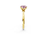 Yellow gold Fancy Pink Round Cut Diamond Solitaire Ring with Six-Prong Setting and Classic Band_56