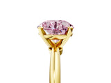 Yellow gold Fancy Pink Round Cut Diamond Solitaire Ring with Six-Prong Setting and Classic Band_59